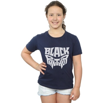 Vêtements Fille T-shirts manches longues Marvel Black Panther Worded Emblem Bleu