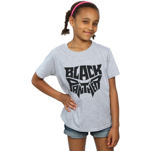 Vêtements Fille T-shirts manches longues Marvel Black Panther Worded Emblem Gris