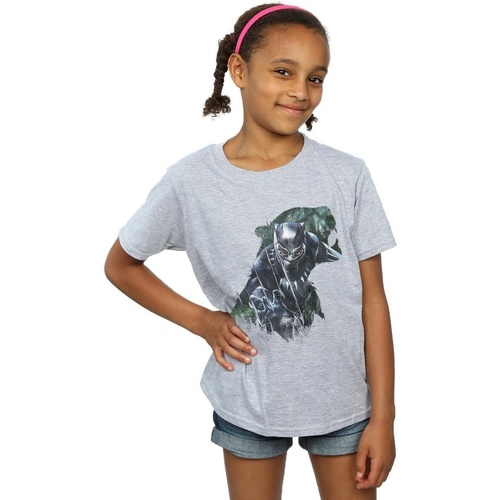 Vêtements Fille T-shirts manches longues Marvel Black Panther Wild Silhouette Gris