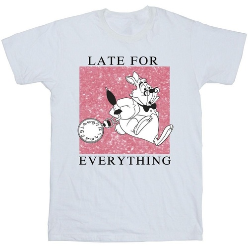 Vêtements Homme T-shirts manches longues Disney Alice In Wonderland White Rabbit Blanc