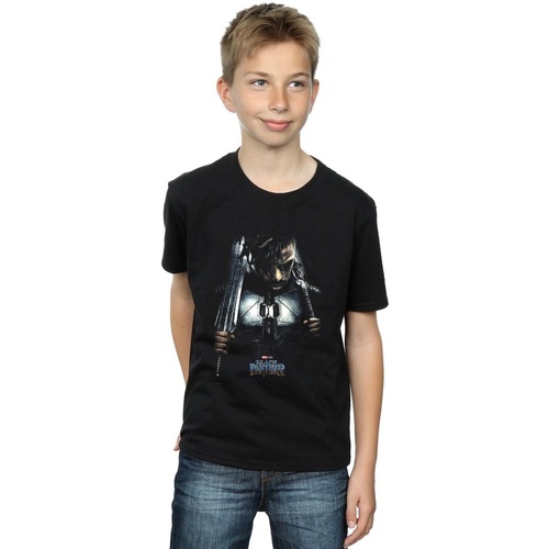 Vêtements Garçon T-shirts manches courtes Marvel Black Panther Killmonger Poster Noir