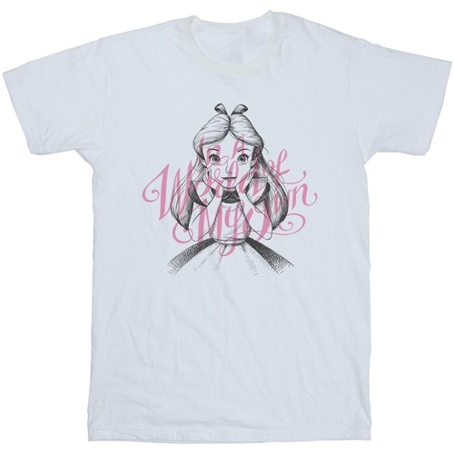 Vêtements Homme T-shirts manches longues Disney Alice In Wonderland In A World Of My Own Blanc