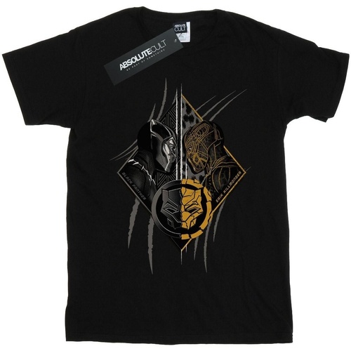 Vêtements Fille T-shirts manches longues Marvel Black Panther Vs Killmonger Noir