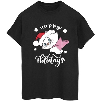 Vêtements Femme T-shirts manches longues Disney The Aristocats Happy Holidays Noir