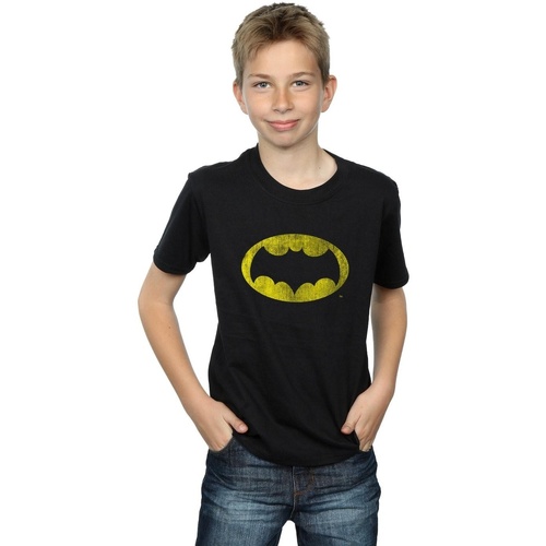 Vêtements Garçon T-shirts manches courtes Dc Comics Batman TV Series Distressed Logo Noir