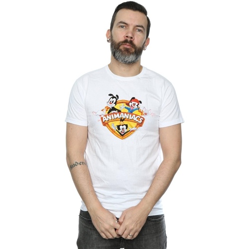 Vêtements Homme T-shirts manches longues Animaniacs Group Shield Blanc