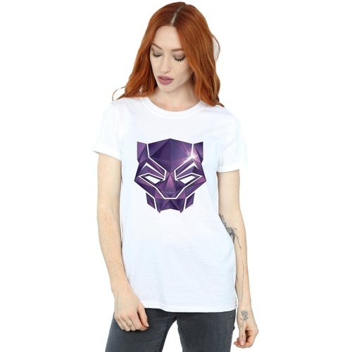 Vêtements Femme T-shirts manches longues Marvel Avengers Infinity War Black Panther Geometric Blanc