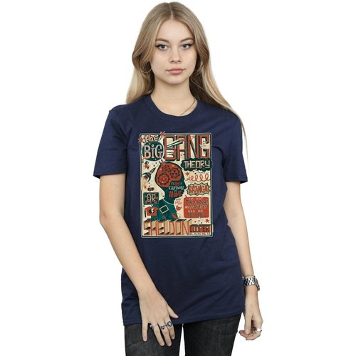 Vêtements Femme T-shirts manches longues Big Bang Theory Infographic Poster Bleu