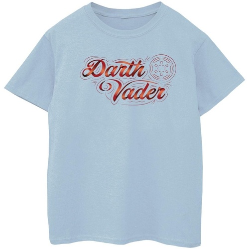 Vêtements Fille T-shirts manches longues Disney Obi-Wan Kenobi Darth Vader Ribbon Font Bleu