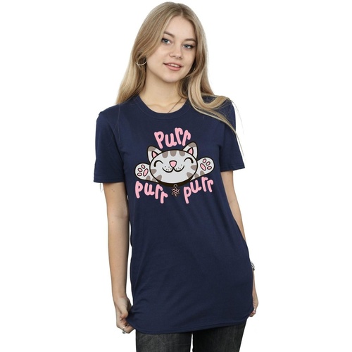 Vêtements Femme T-shirts manches longues Big Bang Theory Soft Kitty Purr Bleu