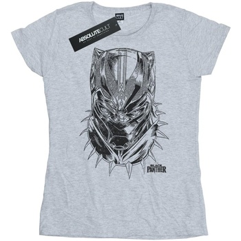 Vêtements Femme T-shirts manches longues Marvel Black Panther Spray Headshot Gris