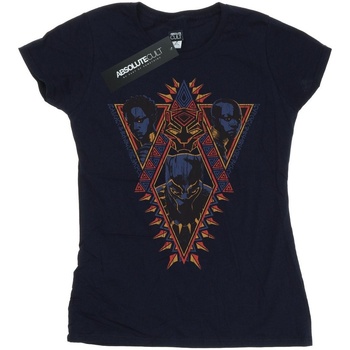 Vêtements Femme T-shirts manches longues Marvel Black Panther Tribal Heads Bleu