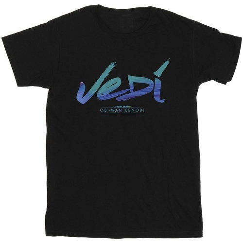 Vêtements Fille T-shirts manches longues Disney Obi-Wan Kenobi Jedi Painted Font Noir
