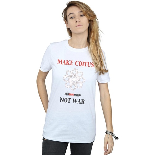 Vêtements Femme T-shirts manches longues The Big Bang Theory Make Coitus Not War Blanc