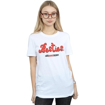 Vêtements Femme T-shirts manches longues Désir De Fuiteory Besties Text Blanc