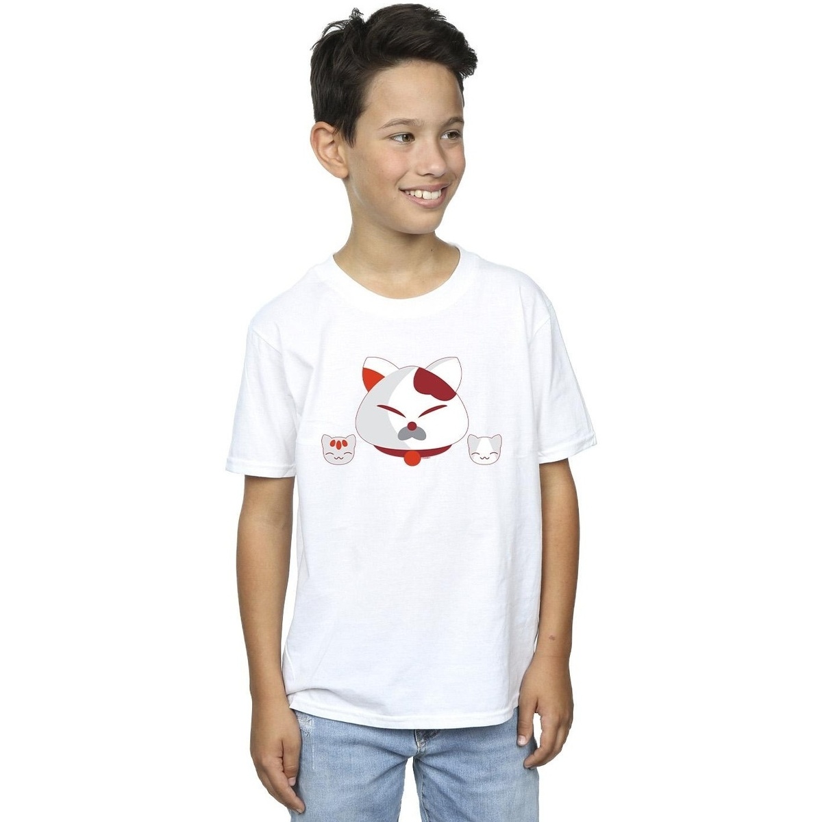 Vêtements Garçon T-shirts manches courtes Disney Big Hero 6 Baymax Kitten Heads Blanc
