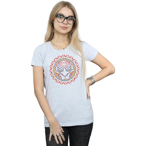 Vêtements Femme T-shirts manches longues Marvel Black Panther Tribal Panther Icon Gris
