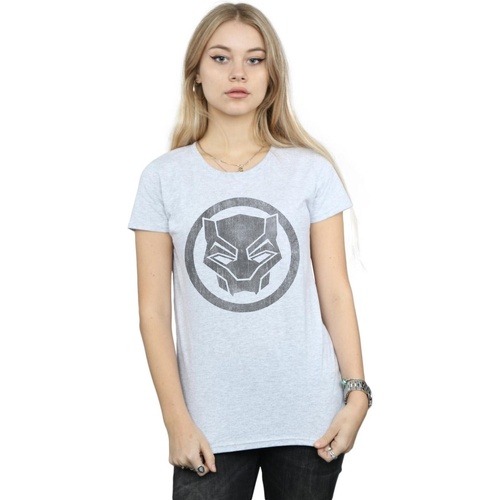 Vêtements Femme T-shirts manches longues Marvel Black Panther Distressed Icon Gris