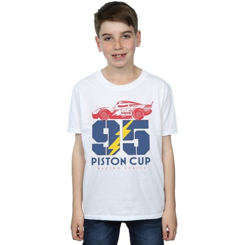 Vêtements Garçon T-shirts manches courtes Disney Cars Piston Cup 95 Blanc