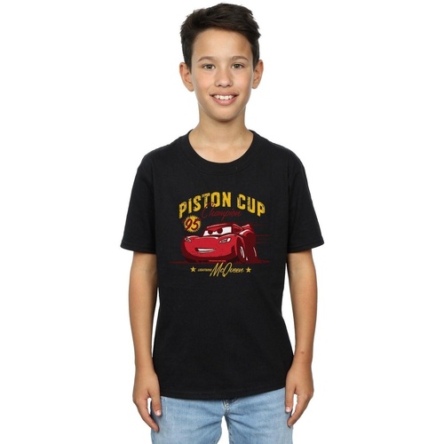 Vêtements Garçon T-shirts manches courtes Disney Cars Piston Cup Champion Noir