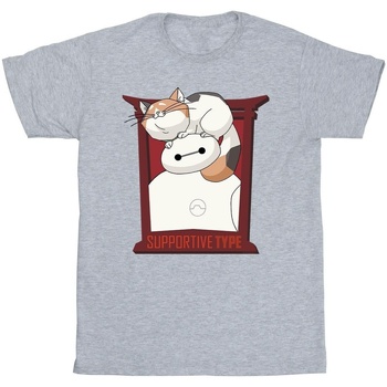 Vêtements Fille T-shirts manches longues Disney Big Hero 6 Baymax Frame Support Gris