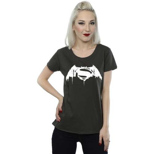 Vêtements Femme T-shirts manches longues Dc Comics Batman v Superman Beaten Logo Multicolore