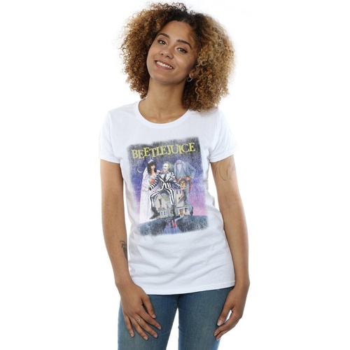 Vêtements Femme T-shirts manches longues Beetlejuice Distressed Poster Blanc