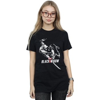 Vêtements Femme T-shirts manches longues Marvel Black Widow Movie Taskmaster Battle Noir