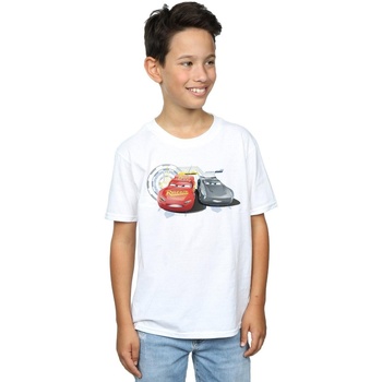 Vêtements Garçon T-shirts manches courtes Disney Cars Lightning Vs Storm Blanc