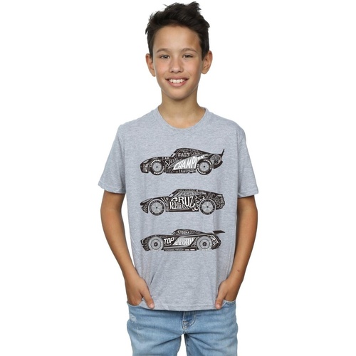 Vêtements Garçon T-shirts manches courtes Disney Cars Text Racers Gris