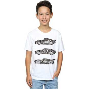 Vêtements Garçon T-shirts manches courtes Disney Cars Text Racers Blanc