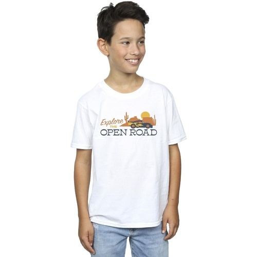 Vêtements Garçon T-shirts manches courtes Disney Cars Explore The Open Road Blanc