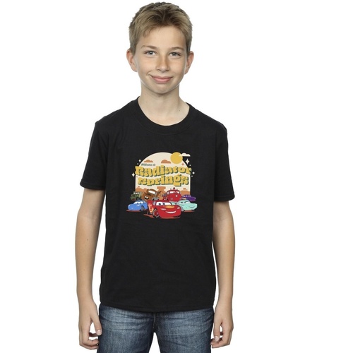 Vêtements Garçon T-shirts manches courtes Disney Cars Radiator Springs Group Noir