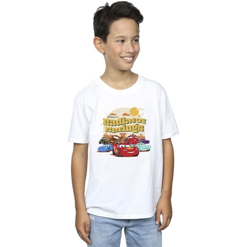 Vêtements Garçon T-shirts manches courtes Disney Cars Radiator Springs Group Blanc
