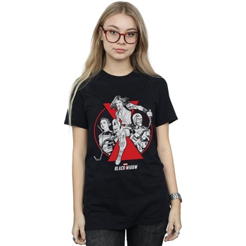 Vêtements Femme T-shirts Manuel manches longues Marvel Black Widow Movie Character Badge Noir