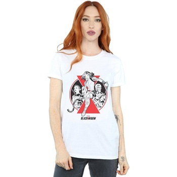Vêtements Femme T-shirts manches longues Marvel Black Widow Movie Character Badge Blanc