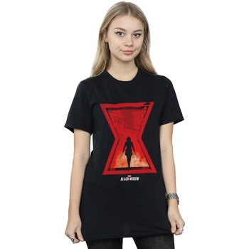 Vêtements Femme T-shirts manches longues Marvel Black Widow Movie Icon Silhouette Noir