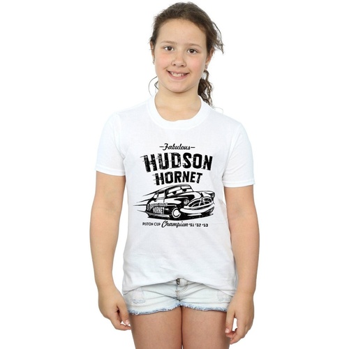 Vêtements Fille T-shirts manches longues Disney Cars Hudson Hornet Blanc