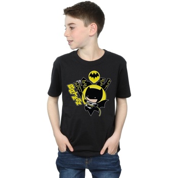 Vêtements Garçon T-shirts manches courtes Dc Comics Chibi Batman Swinging Noir