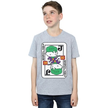 Vêtements Garçon T-shirts manches courtes Dc Comics Chibi Joker Playing Card Gris