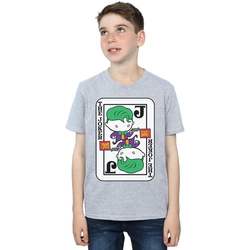 Vêtements Garçon T-shirts manches courtes Dc Comics Chibi Joker Playing Card Gris