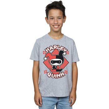 Vêtements Garçon T-shirts manches courtes Dc Comics Chibi Harley Quinn Badge Gris