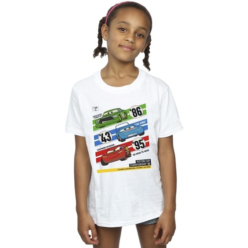 Vêtements Fille T-shirts manches longues Disney Cars Piston Cup Champions Blanc