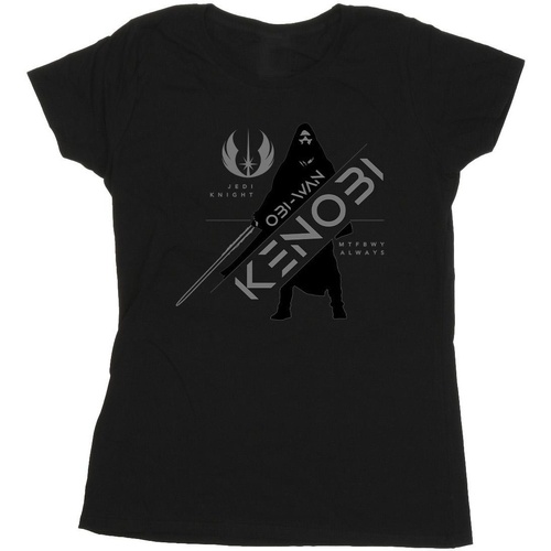 Vêtements Femme T-shirts manches longues Disney Obi-Wan Kenobi Jedi Knight Noir