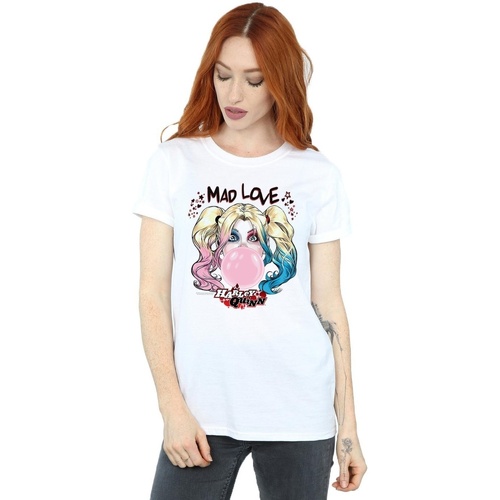 Vêtements Femme T-shirts manches longues Dc Comics Harley Quinn Mad Love Blanc