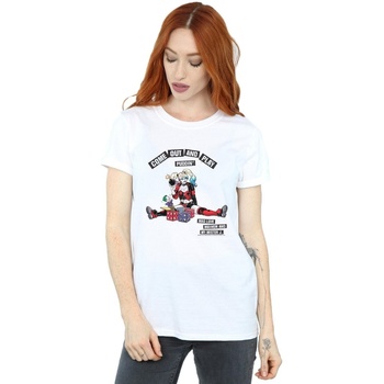 Vêtements Femme T-shirts manches longues Dc Comics Harley Quinn Come Out And Play Blanc