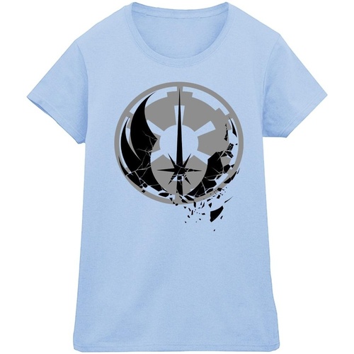 Vêtements Femme T-shirts manches longues Disney Obi-Wan Kenobi Fractured Logos Bleu
