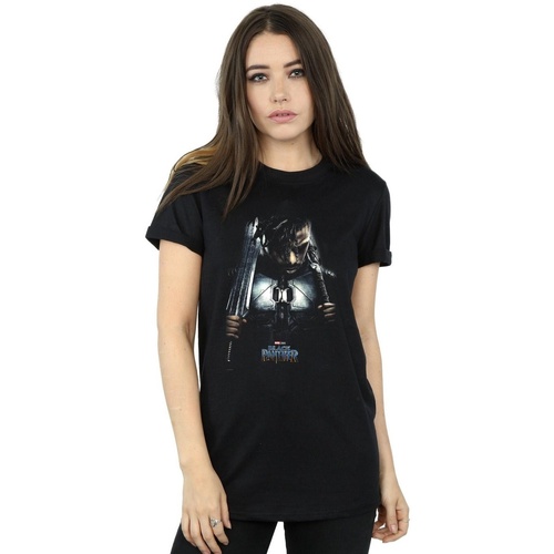 Vêtements Femme T-shirts manches longues Marvel Black Panther Killmonger Poster Noir