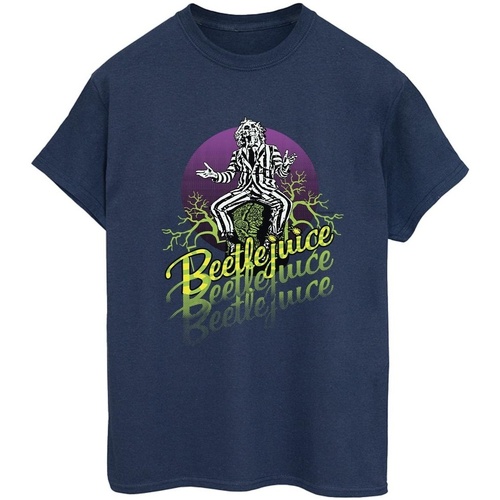 Vêtements Femme T-shirts manches longues Beetlejuice Purple Circle Bleu