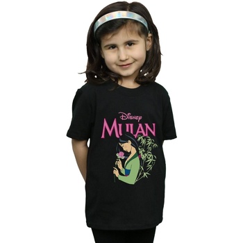 Vêtements Fille T-shirts manches longues Disney Mulan Pink Magnolia Noir